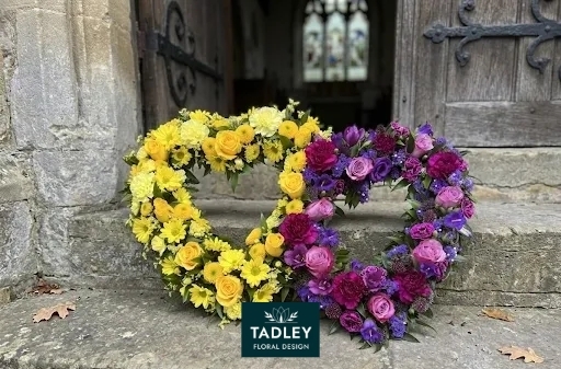 Double Open Heart Yellow & Purple