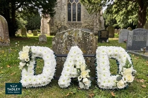 DAD Letters With Forest Green Ribbon