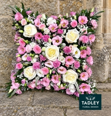 Cushion Funeral Pink & Ivory Tribute